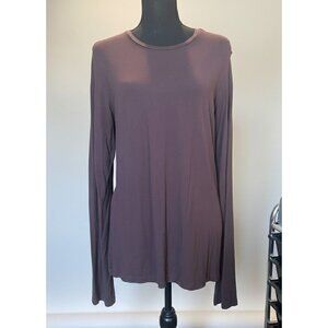 Vintage Newport News Brown Long Sleeve Top - Size XL - 90s Minimalist Y2K